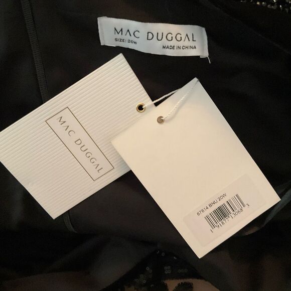 Mac Duggal  67614 Velvet Long Sleeve Sequined Ballgown Dress - Picture 12 of 12